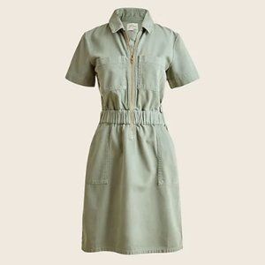 Zip-front chino dress